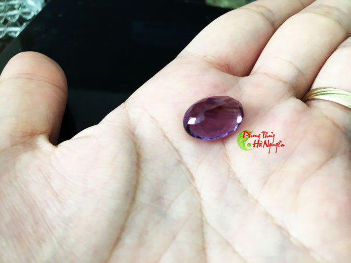 mặt đá thạch anh tím hình oval